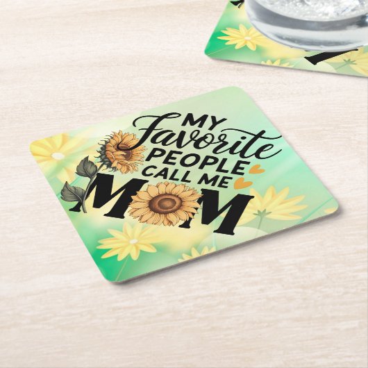 Mijn favoriete mensen noemen Mom-56392 Kartonnen Onderzetters (Schuin)