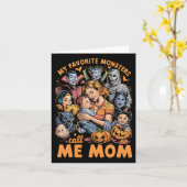 Mijn favoriete monsters noemen me mama voor grappi kaart (Gele Bloem)