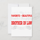 Mijn favoriete mooie broer in de wet grappige cade RSVP kaartje (Voorkant)