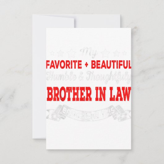 Mijn favoriete mooie broer in de wet grappige cade RSVP kaartje (Voorkant)