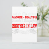 Mijn favoriete mooie broer in de wet grappige cade RSVP kaartje (Staand voorkant)