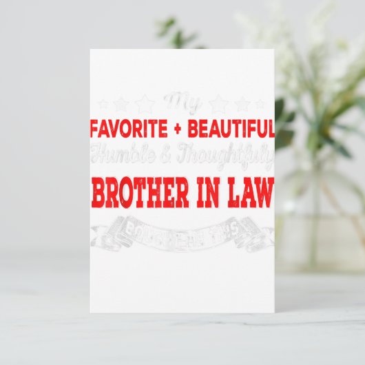 Mijn favoriete mooie broer in de wet grappige cade RSVP kaartje (Staand voorkant)