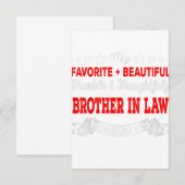 Mijn favoriete mooie broer in de wet grappige cade RSVP kaartje (Voorkant / Achterkant)