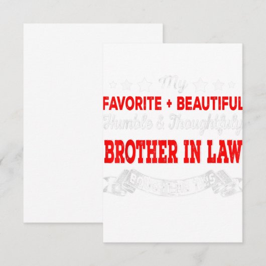 Mijn favoriete mooie broer in de wet grappige cade RSVP kaartje (Voorkant / Achterkant)