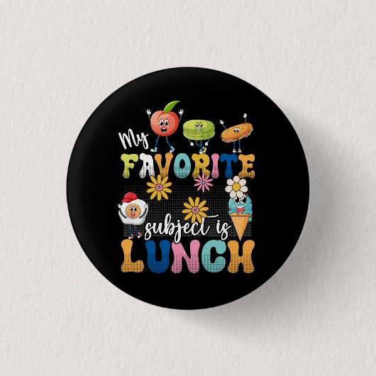 Mijn favoriete onderwerp is Lunch Lady Cafeteria C Ronde Button 3,2 Cm (Voorkant)