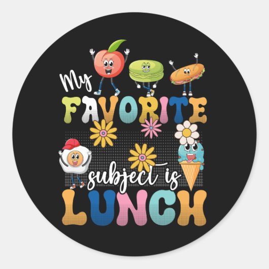 Mijn favoriete onderwerp is Lunch Lady Cafeteria C Ronde Sticker (Voorkant)