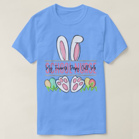 Mijn favoriete Peep belt me op school Zuster Happy T-shirt (Design voorkant)