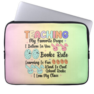 Mijn favoriete peeps leren - Teacher Paashaas Laptop Sleeve