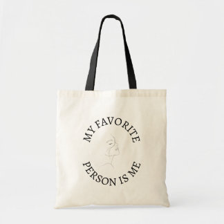Mijn favoriete persoon is mezelf Lijnkunst Boodsch Tote Bag