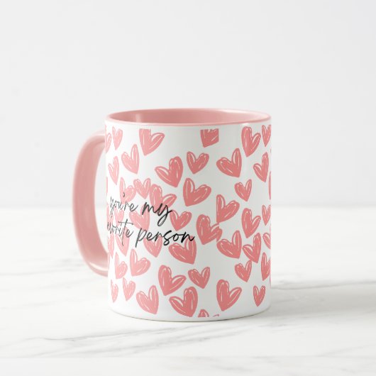 Mijn favoriete persoon roze harten tweekleurige Mo Mok (Voorkant links)