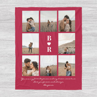 Mijn Favoriete Persoon Script Valentijnsdag 8-foto Fleece Deken