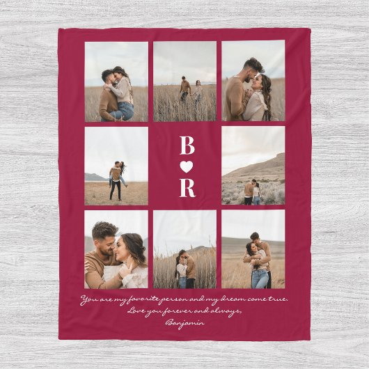 Mijn Favoriete Persoon Script Valentijnsdag 8-foto Fleece Deken