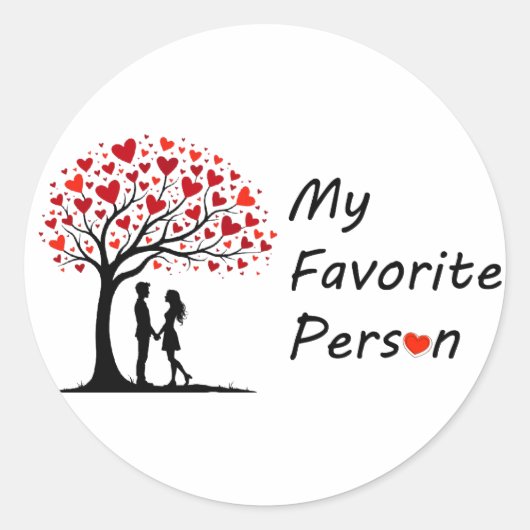 Mijn favoriete persoon ❤️ Valentijnsticker Ronde Sticker (Voorkant)