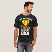 Mijn favoriete Pitcher roept me Gigi Pitcher Softb T-shirt (Voorkant volledig)
