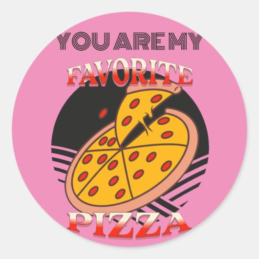 Mijn favoriete Pizza, Elegant cool dad gift Ronde Sticker (Voorkant)