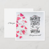 Mijn favoriete plek is in je knuffel Valentijn Feestdagenkaart (Voorkant / Achterkant)