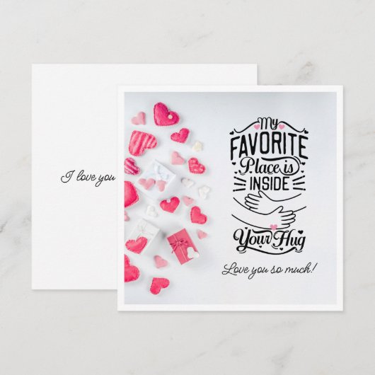 Mijn favoriete plek is in je knuffel Valentijn Feestdagenkaart (Voorkant / Achterkant)