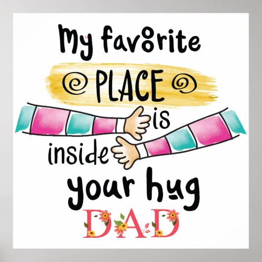 Mijn favoriete plek is in je knuffelvader poster (Voorkant)