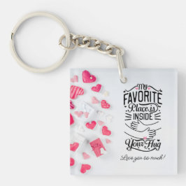 Mijn favoriete plek zit in je Valentijnse van Hug Sleutelhanger