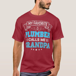 Mijn favoriete Plumber noemt me opa pap mam T-shirt