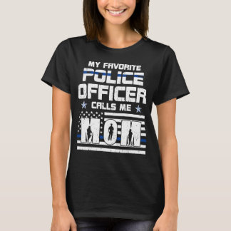 Mijn favoriete politieagent noemt me mam VS vlag C T-shirt
