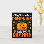 Mijn favoriete pompoenen noemen me oma-shirt, leuk kaart (Gele Bloem)