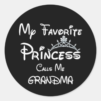 Mijn favoriete prinses noemt me oma ronde sticker