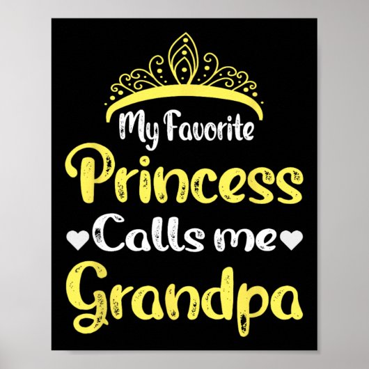 Mijn favoriete prinses noemt me opa grootvader vad poster (Voorkant)