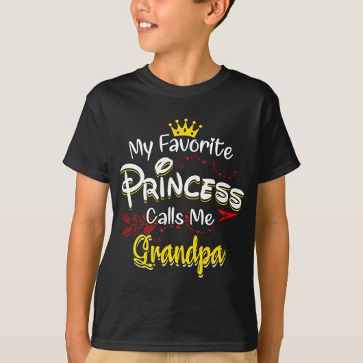 Mijn favoriete prinses noemt me opa t-shirt (Voorkant)