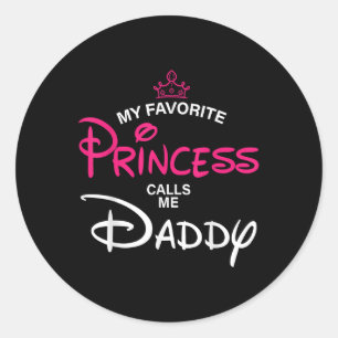 Mijn favoriete prinses noemt me papa dochter vader ronde sticker