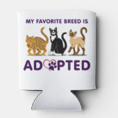 Mijn favoriete ras is geadopteerd - katten blikjeskoeler (Achterkant)