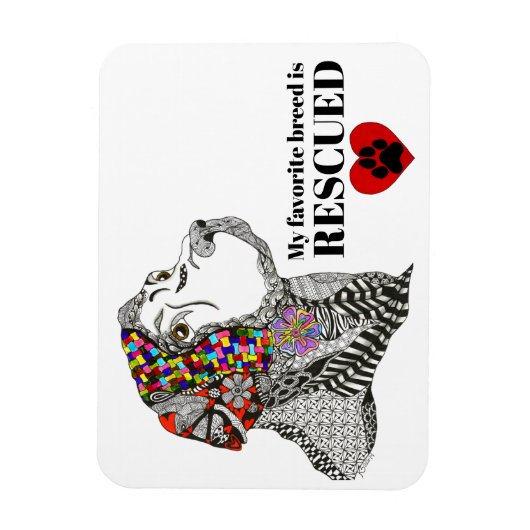 Mijn favoriete ras is geredde adoptiemagneet 3"x4" magneet (Verticaal)