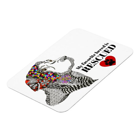 Mijn favoriete ras is geredde adoptiemagneet 3"x4" magneet (Linkerzijde)