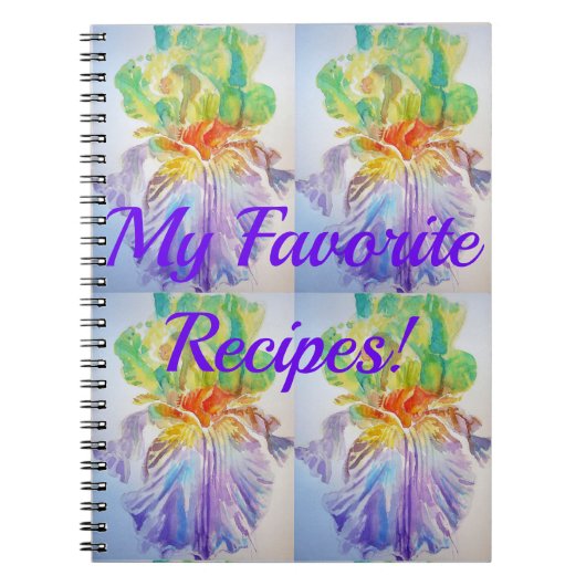 Mijn favoriete recept Iris Floral Flowers Notitieb Notitieboek (Voorkant)