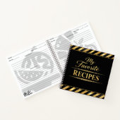 Mijn Favoriete Recepten - Black Gold Script CookBo Notitieboek (Binnen)