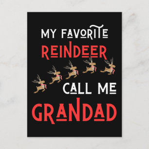 Mijn favoriete rendieren noemen me opa pap kerst briefkaart
