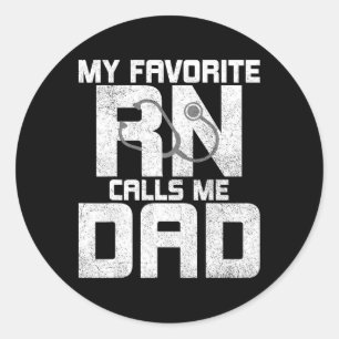 Mijn favoriete RN noemt me papa - grappig geregist Ronde Sticker