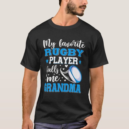 Mijn favoriete Rugby-speler noemt me oma moeder's T-shirt (Voorkant)