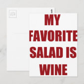 mijn favoriete salade is wijn briefkaart (Voorkant / Achterkant)
