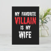 Mijn favoriete schurk is mijn vrouw cadeau echtgen feestdagenkaart (Staand voorkant)