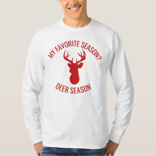 Mijn favoriete seizoen is het hertenseizoen jach t-shirt