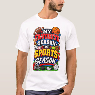Mijn favoriete seizoen is sportseizoen t-shirt
