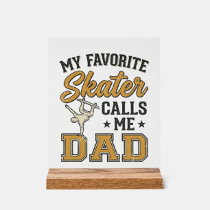 Mijn favoriete skater noemt me papa vintage shirt_ acryl bord