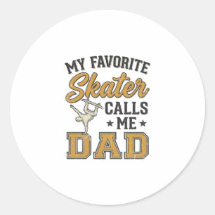 Mijn favoriete skater noemt me papa vintage shirt_ ronde sticker