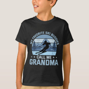 Mijn favoriete ski-buddies noemen me oma skiën Gra T-shirt