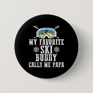 Mijn favoriete ski-buddy noemt me papa grappige be ronde button 5,7 cm