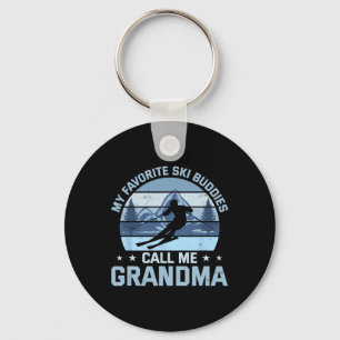 Mijn favoriete ski-vrienden noemen me oma skiën Gr Sleutelhanger
