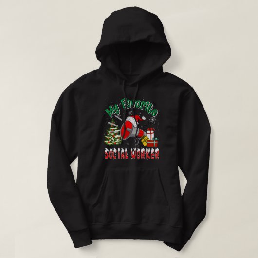 Mijn favoriete sociale werker Kerstman Lover Fa Hoodie (Design voorkant)