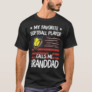 Mijn favoriete Softball Player noemt me opa Amer T-shirt