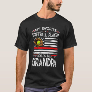 Mijn favoriete Softball Player roept me op tot opa T-shirt
